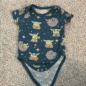 Little Sleepies Navy Baby Yoda Bodysuit